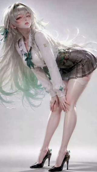 清纯白发少女