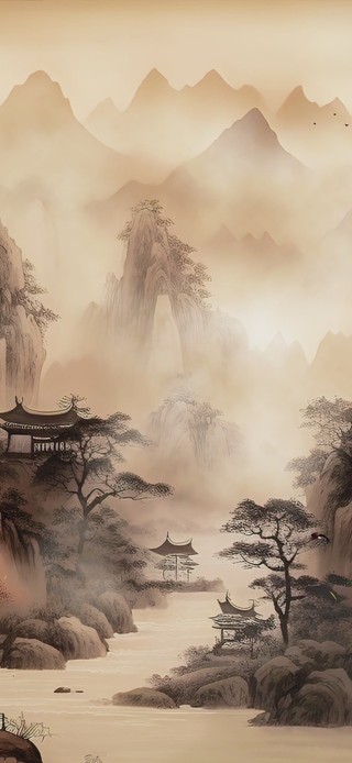 水墨AI古风山水
