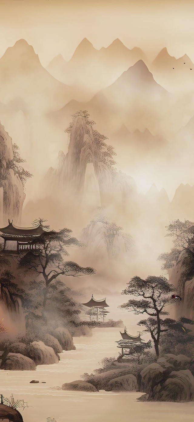 水墨AI古风山水