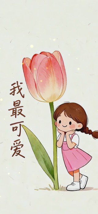 可爱郁金香女孩