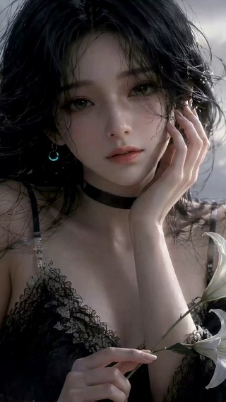 暮光花影美人