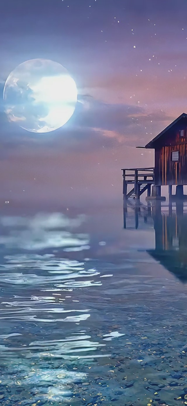 湖边木屋
