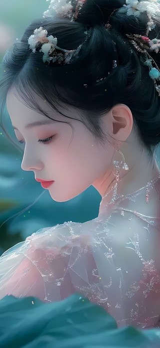 荷花池中女神