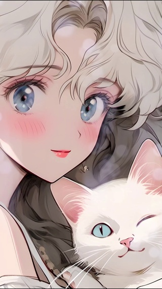 4K 猫咪与少女