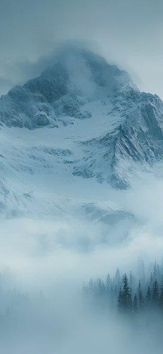 雾林雪山