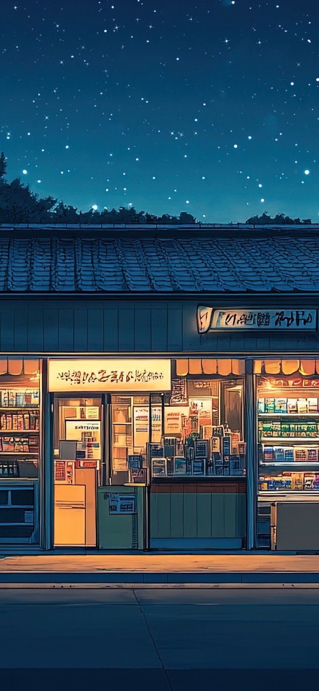 星空下的温暖便利店