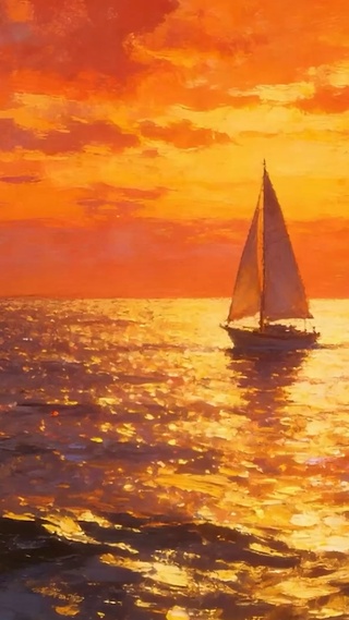 夕阳海景