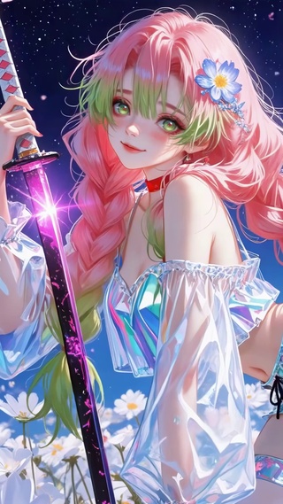 花海里的粉发恋柱少女