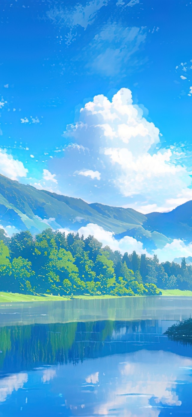 绿色护眼森林河畔