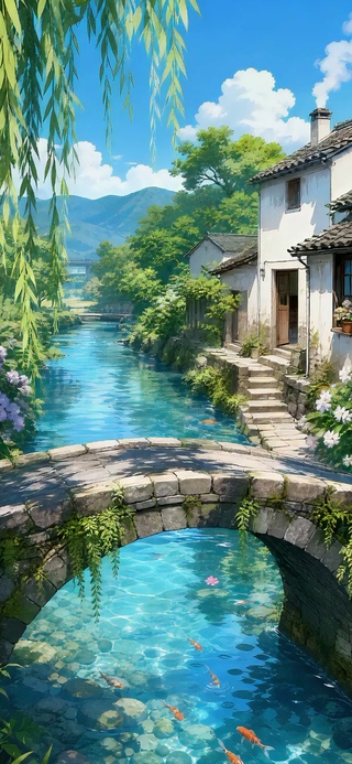 夏日小桥流水