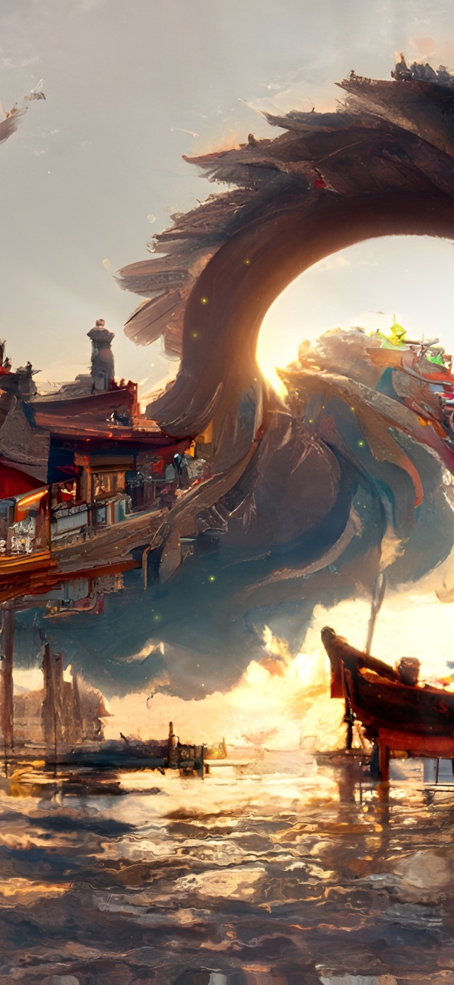 4k 中国风神龙船