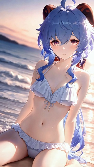 甘雨丨夏日海滩