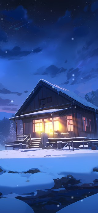 雪夜小屋