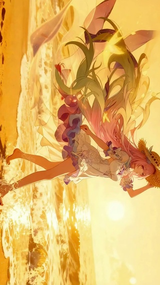 夕阳海边的昔涟