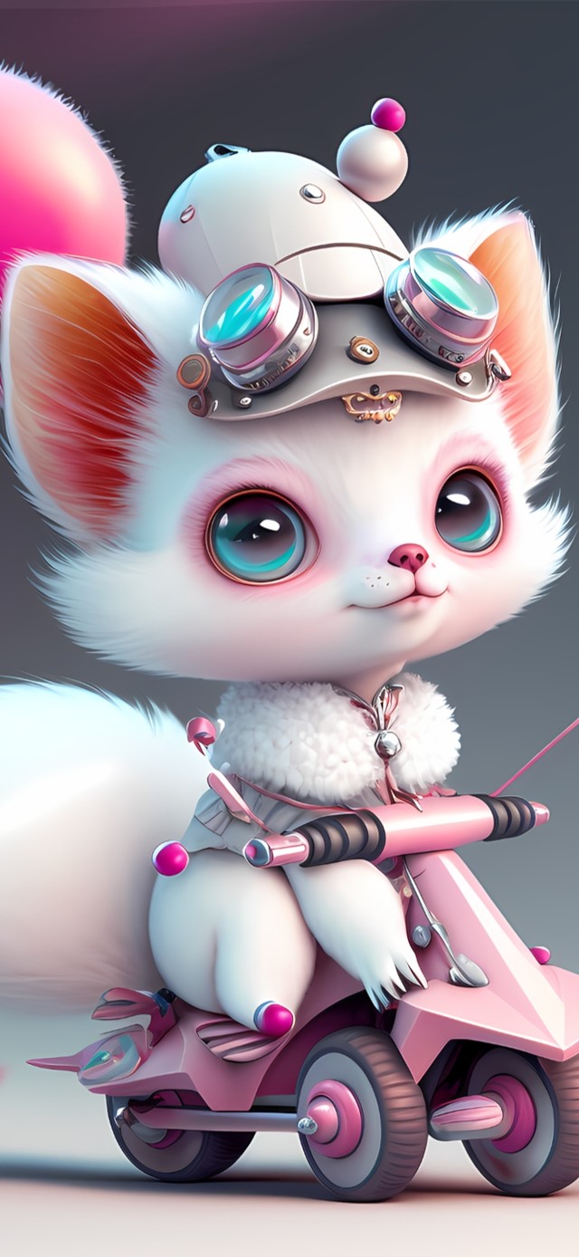 可爱气球小狐狸