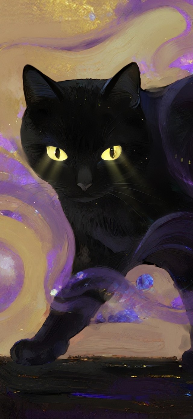 紫气加持金瞳黑猫  爆单招财符