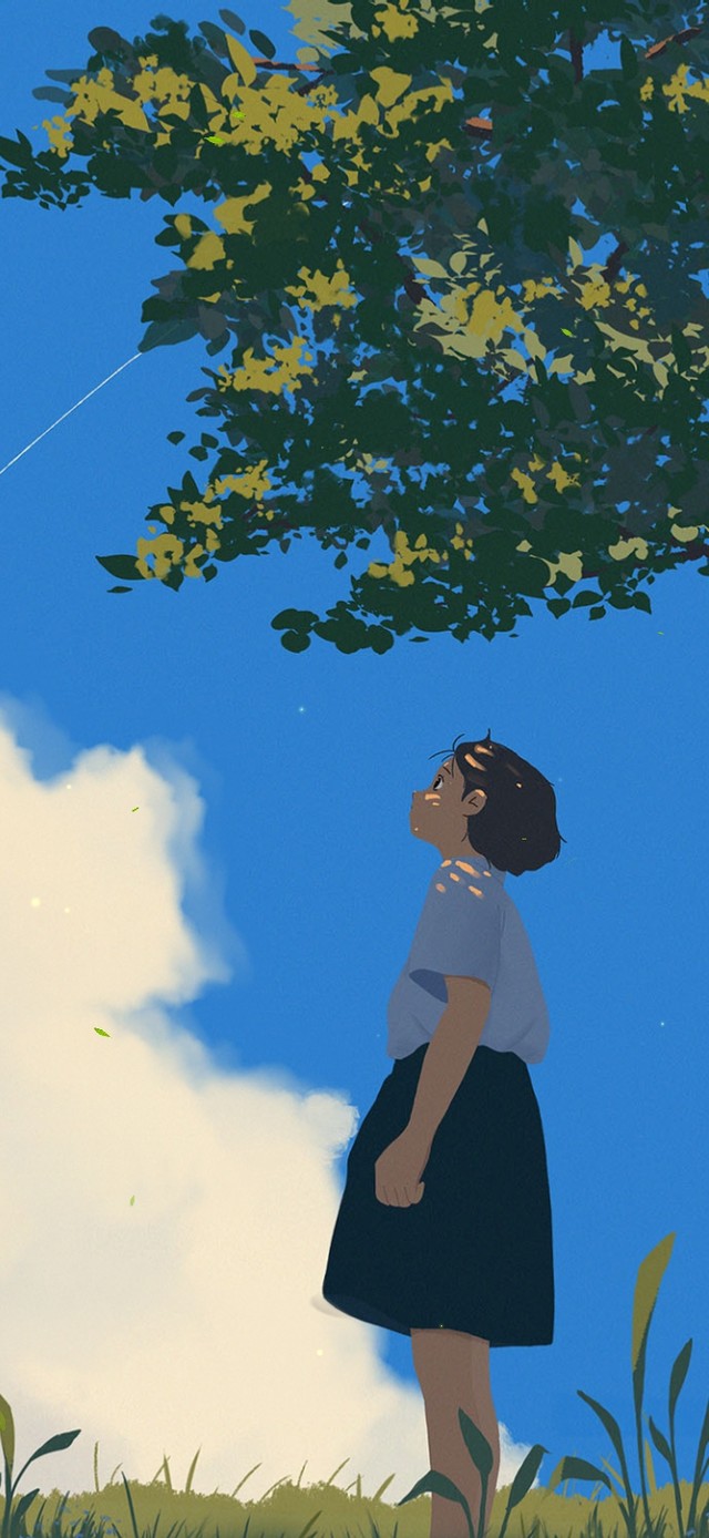 唯美夏日风景少女