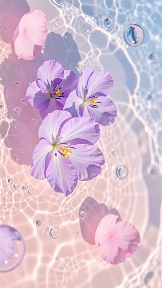 清凉水面花朵