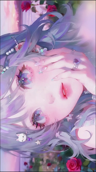 玫瑰湖边的慵懒少女