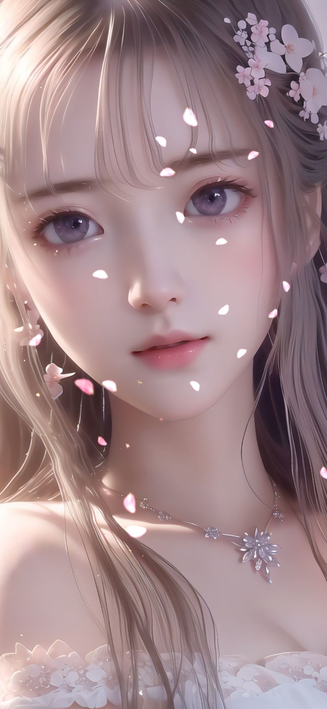 粉色桃花女孩