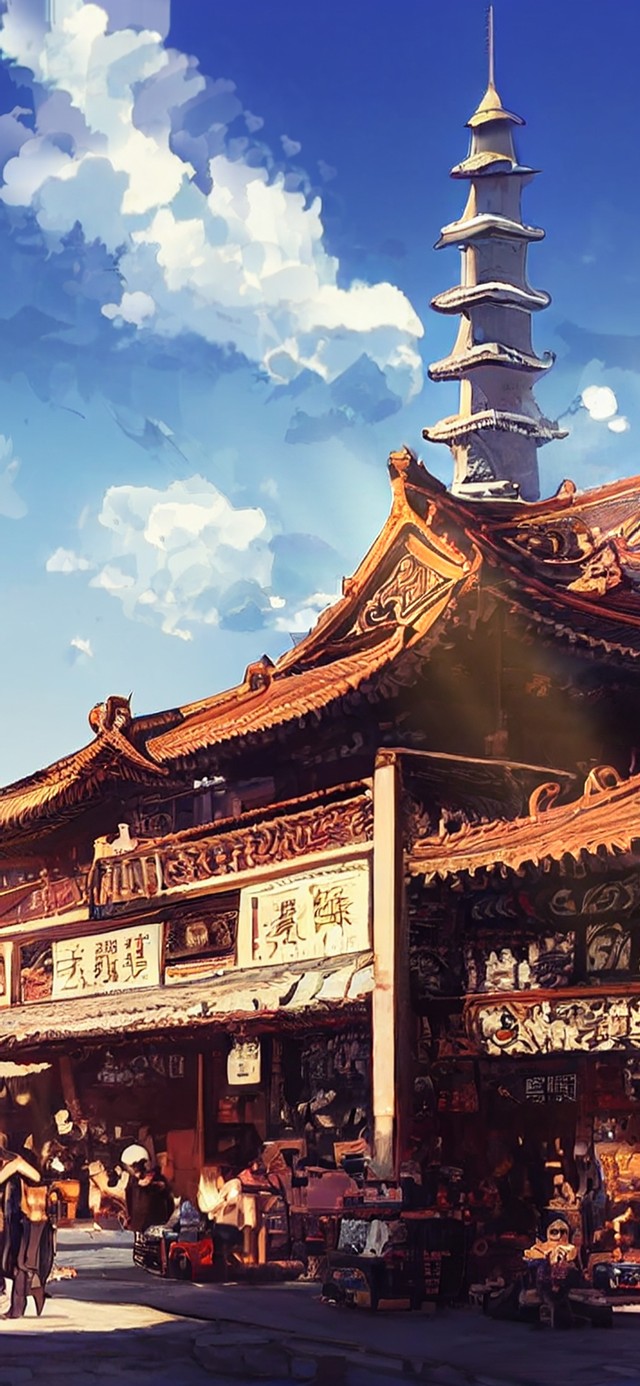 古镇的天空