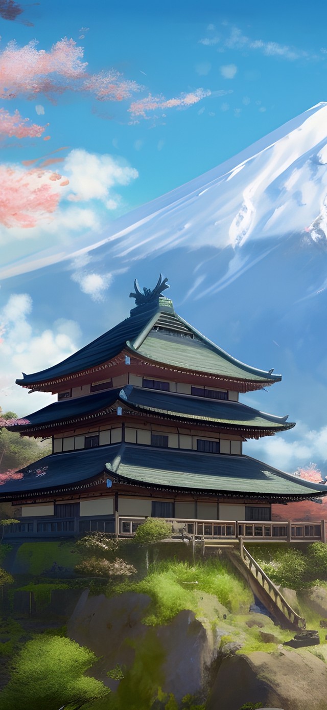 雪山下的春天美景