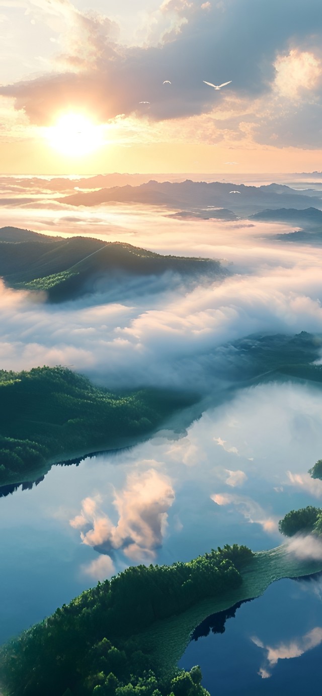 视觉震撼！云海下的天空之镜