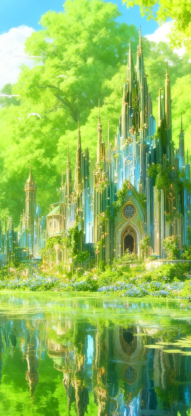 护眼绿色童话森林失落城堡