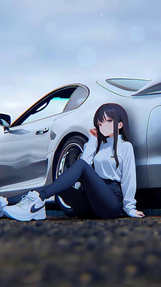 户外汽车美女