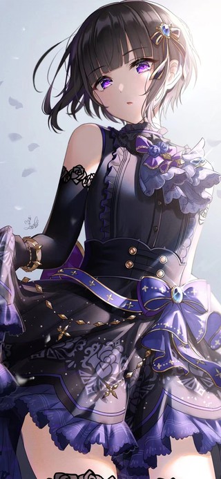 4K紫色礼服可爱美少女