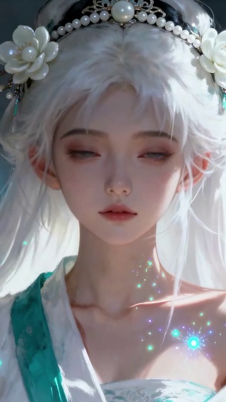 文艺古风白发水墨纯欲萝莉少女