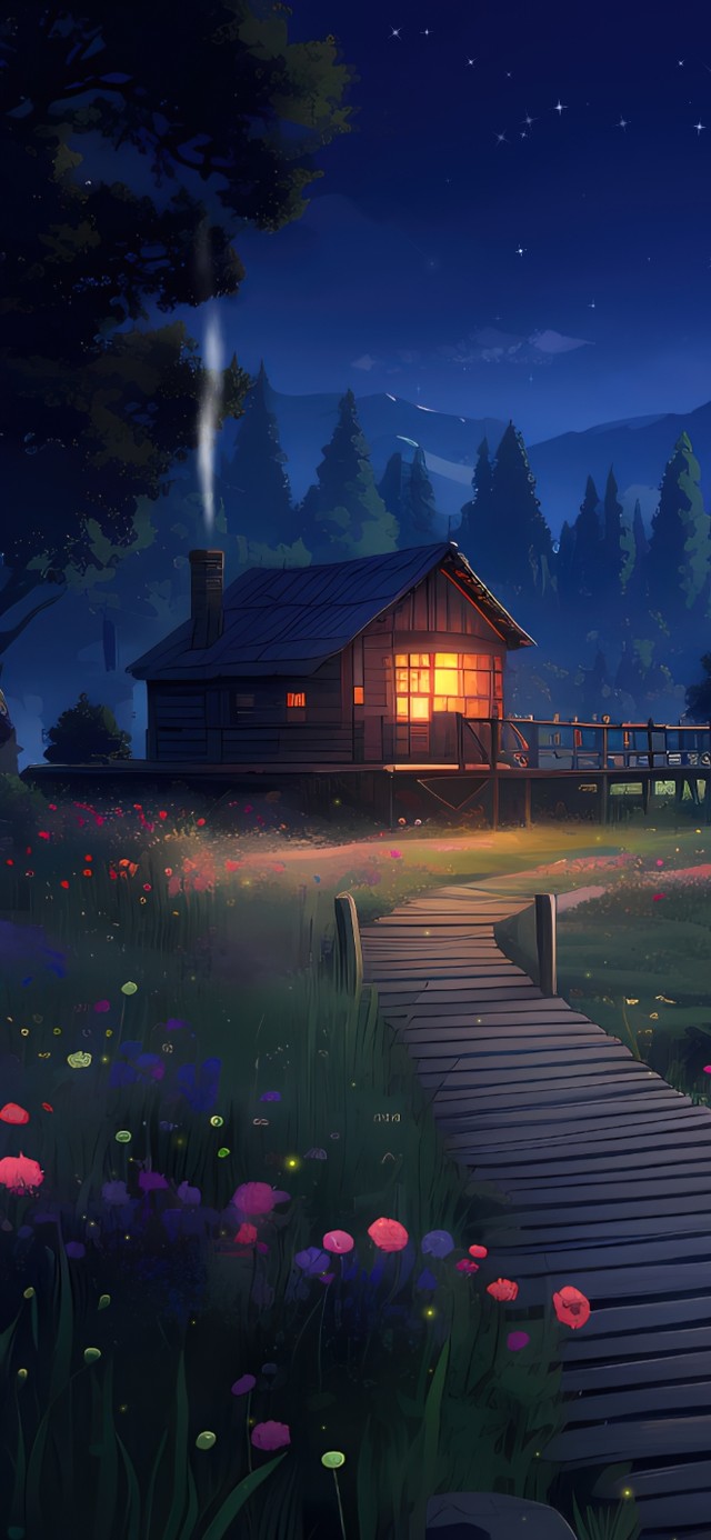 4K唯美星空田野木屋