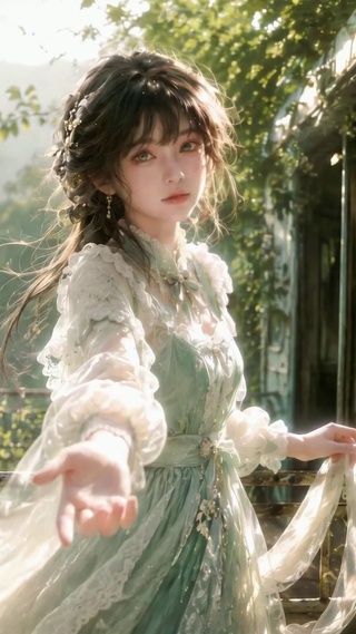湖畔旧列车清新少女邀约