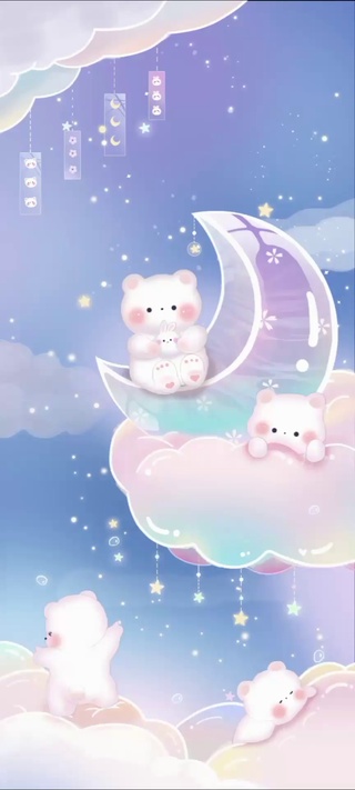 可爱梦幻月亮元气熊