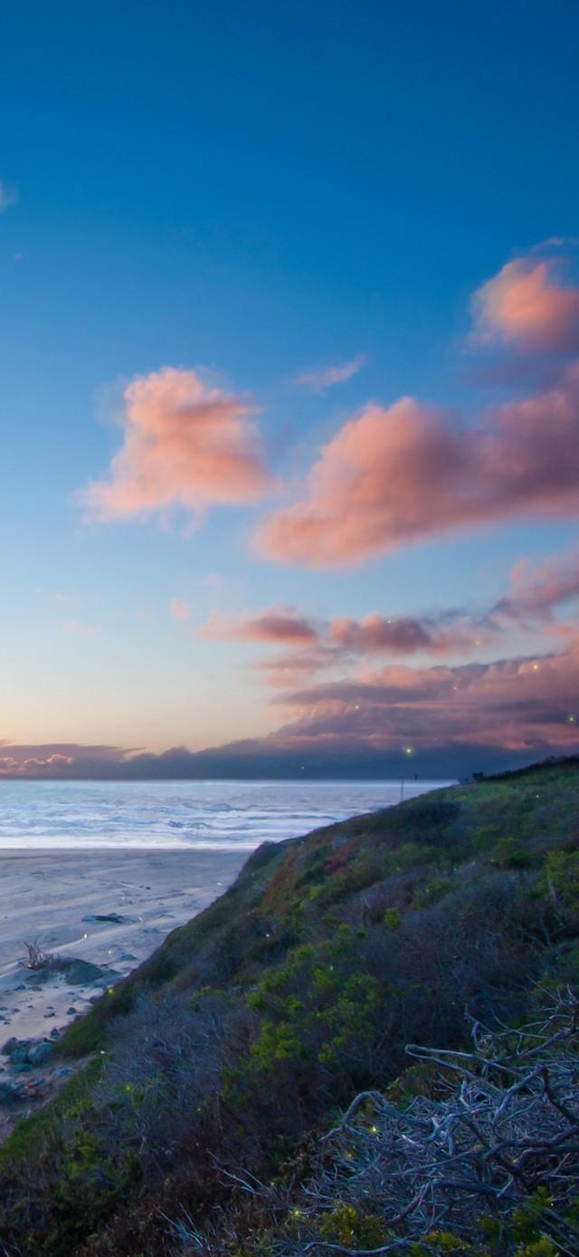 唯美晚霞海岸风景
