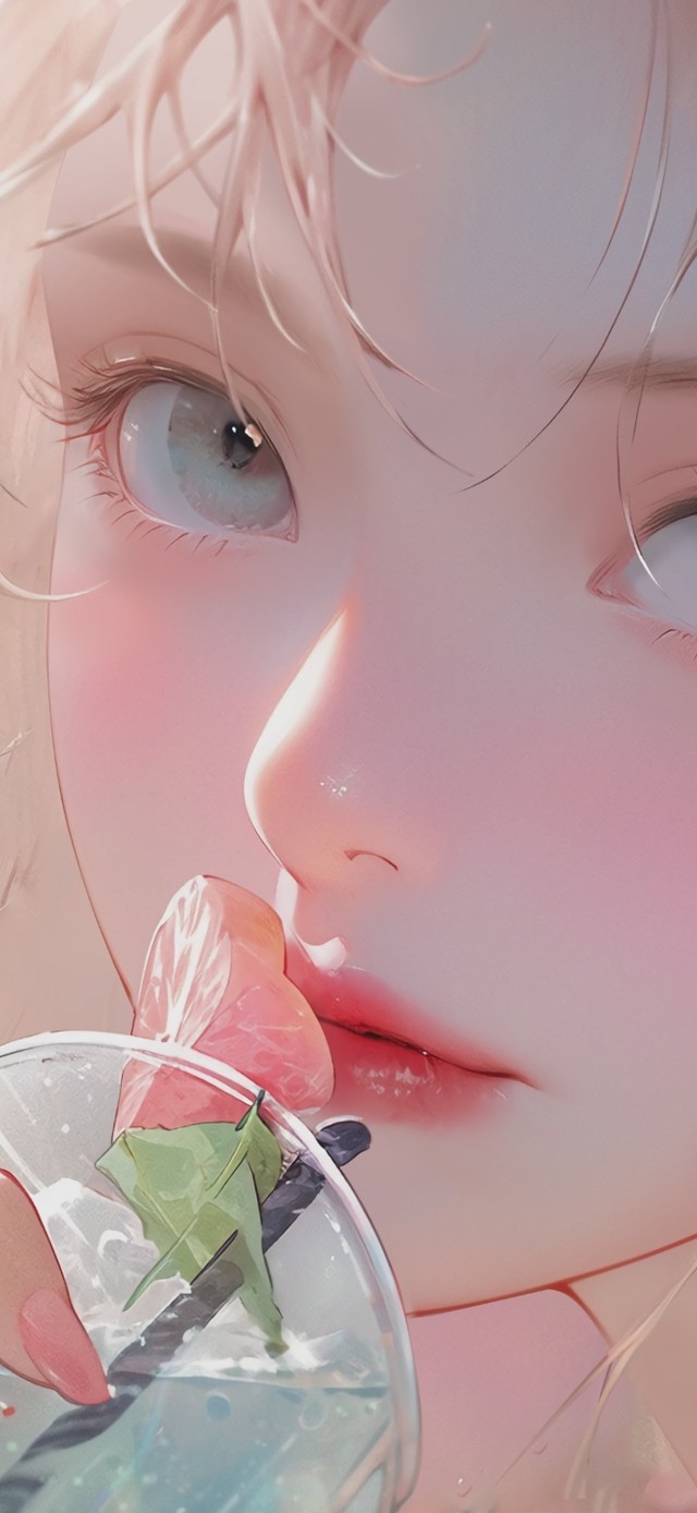 清凉一夏-柚子柠檬气泡水女孩