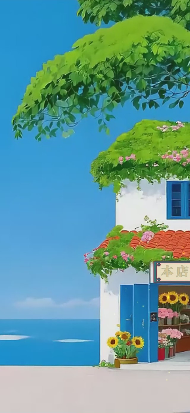 清新海边花店
