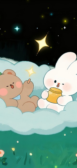 星空萤火中的云朵吊床（超解压）