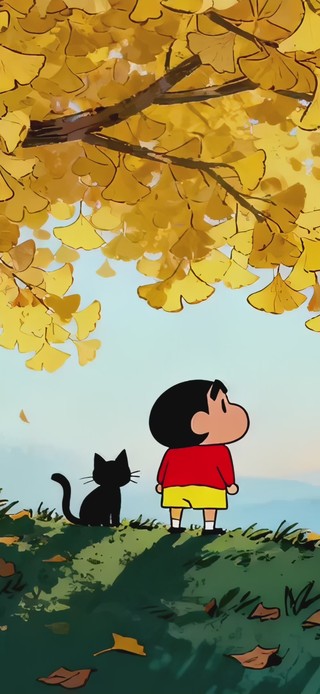 可爱治愈之秋蜡笔小新