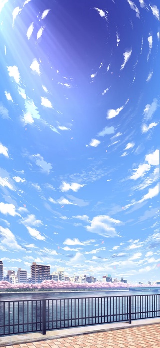 4K唯美治愈日系江边樱花