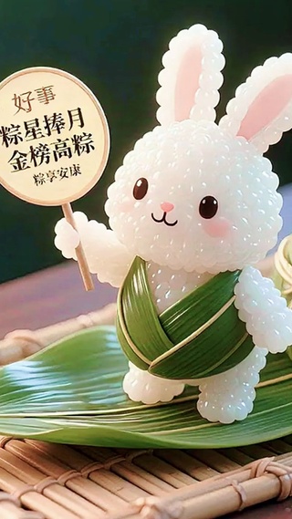 祝福的粽子小兔