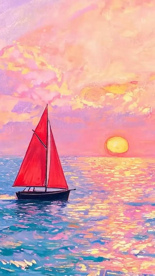 油画海景