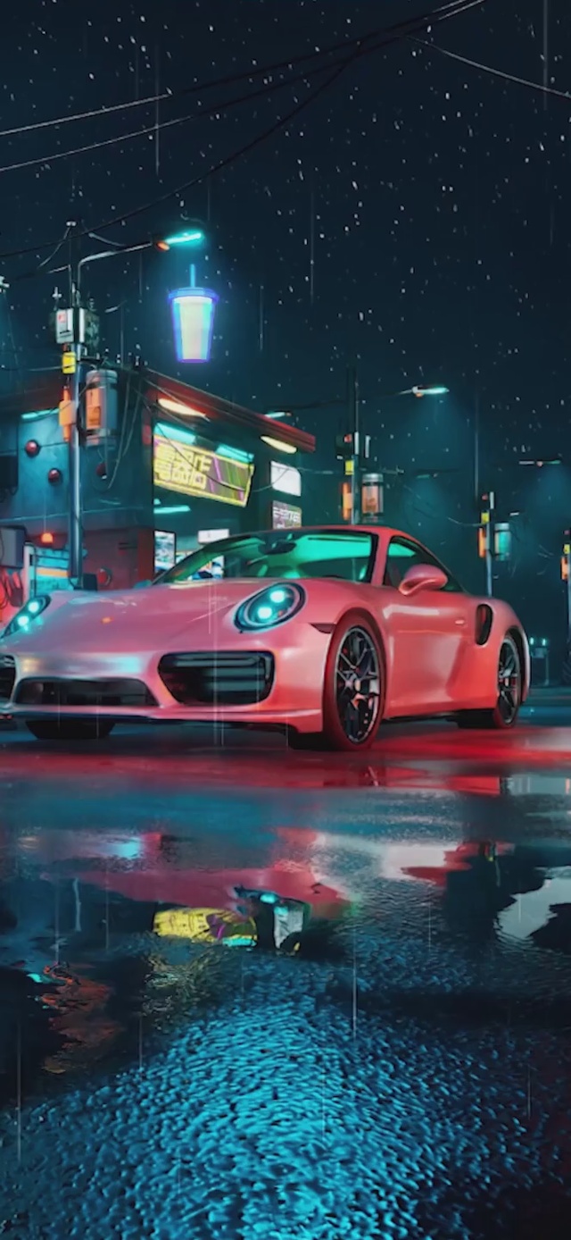 夜晚的赛博城市