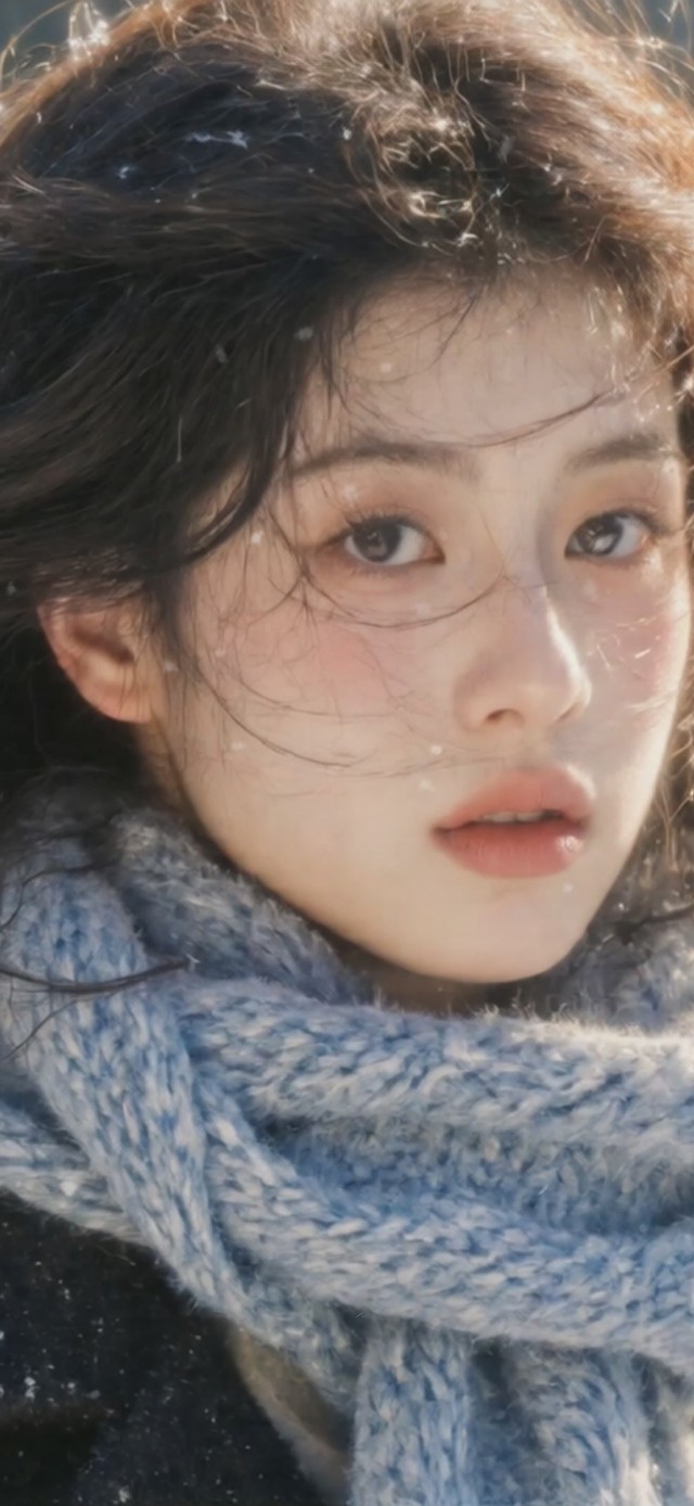 日系雪中美女