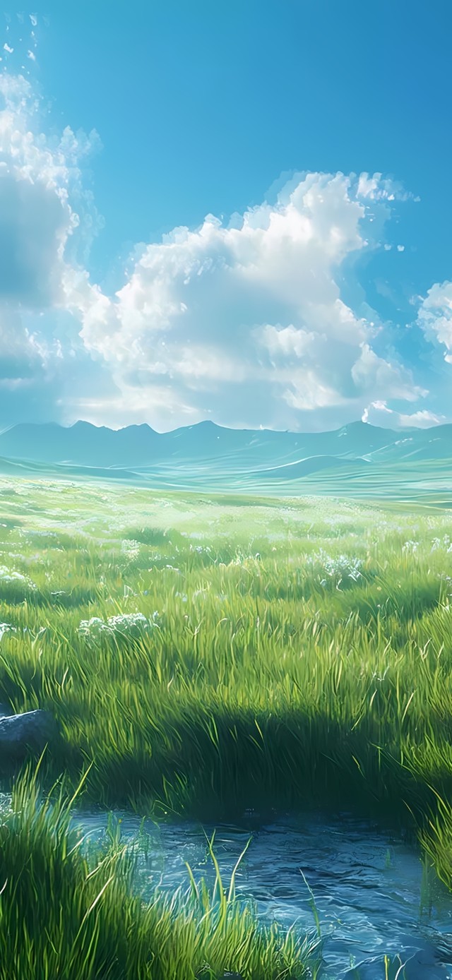 唯美的草原河流