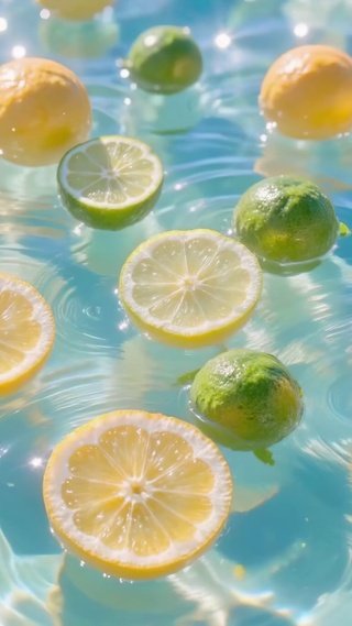 护眼清凉夏日泳池柠檬