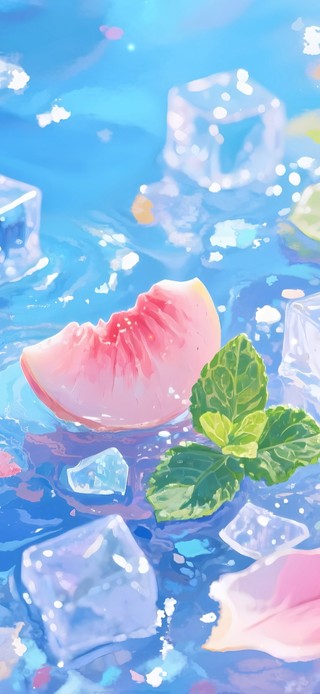 冰凉水蜜桃桌面