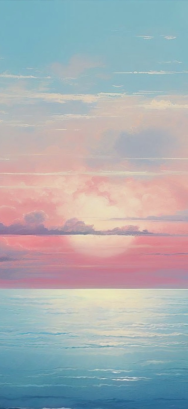 唯美晚霞海面