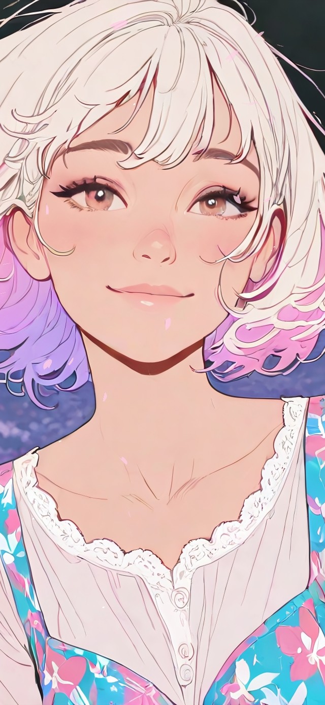 唯美粉发少女