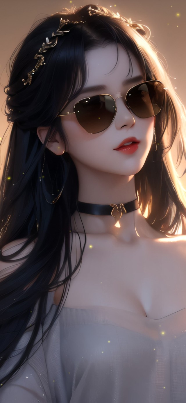 长发戴眼镜女孩